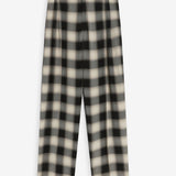 Double pleat check trousers
