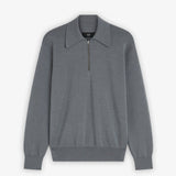 Zip grey polo top
