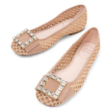 Tres Vivier raffia ballerinas