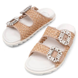 Slidy Viv raffia slides
