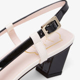 Belle Vivier 45 white slingbacks