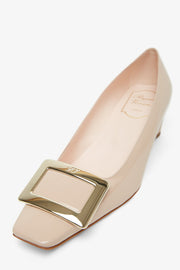 Belle Vivier 45 beige patent pumps