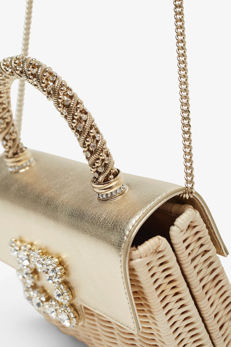 Jewel Efflorescence rattan mini bag