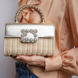 Jewel Efflorescence rattan mini bag