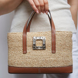 Viv Skate embellished raffia tote bag