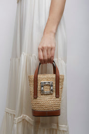 Viv Skate embellished raffia bucket bag