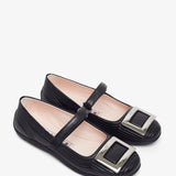 Padded black ballerinas