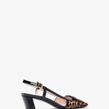 Belle Vivier 45 leopard slingbacks