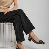 Belle Vivier 45 leopard slingbacks