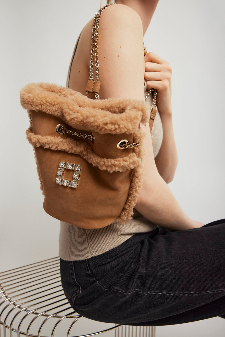 Tres Vivier shearling back pack
