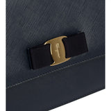 Ginny navy leather shoulder bag