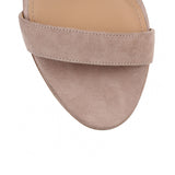 Gris beige suede wedge sandal