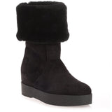 Falcon black suede shearling boot