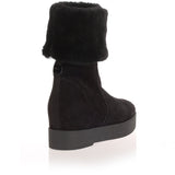 Falcon black suede shearling boot