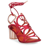 Vinci 55 red satin sandals