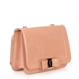 Vara nude patent leather shoudler bag
