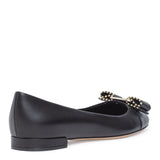 Varina 10 black gold stud flats