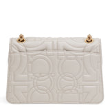 Gancino quilting light beige leather matelasse bag