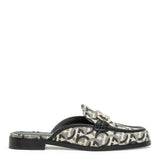 Viggio T black jaquard gancini mules