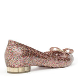 Jelly multi color glitter rubber ballerinas