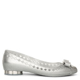 Flower heel jelly ballet flats