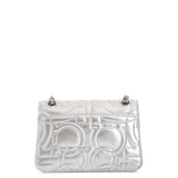 Gancini Quilted silver leather shoulder bag