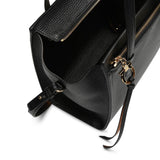 Amy S black leather tote bag