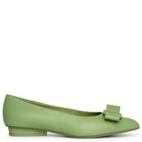 Viva hedren green leather flats