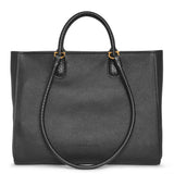 Gancio tote black leather bag