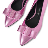 Viva pink metallic leather flats