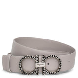 Rhinoceros grey 35 leather gancini chain buckle belt