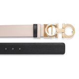Bone 25 leather gold buckle reversible belt