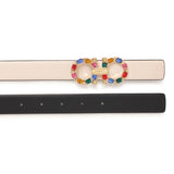 New Gancini crystal bone leather belt