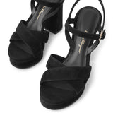 Sonya black suede platform sandals