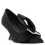 Erica 55 black satin bow pumps