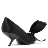 Erica 55 black satin bow pumps