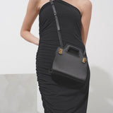 Wanda mini black satin bag