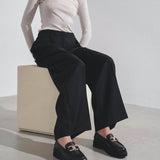 Maryan lug black leather loafer