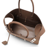 Hug brown nubuck medium top handle bag