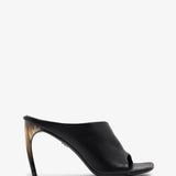 Nymphe 85 black leather sandals