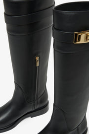 Roly black leather boots