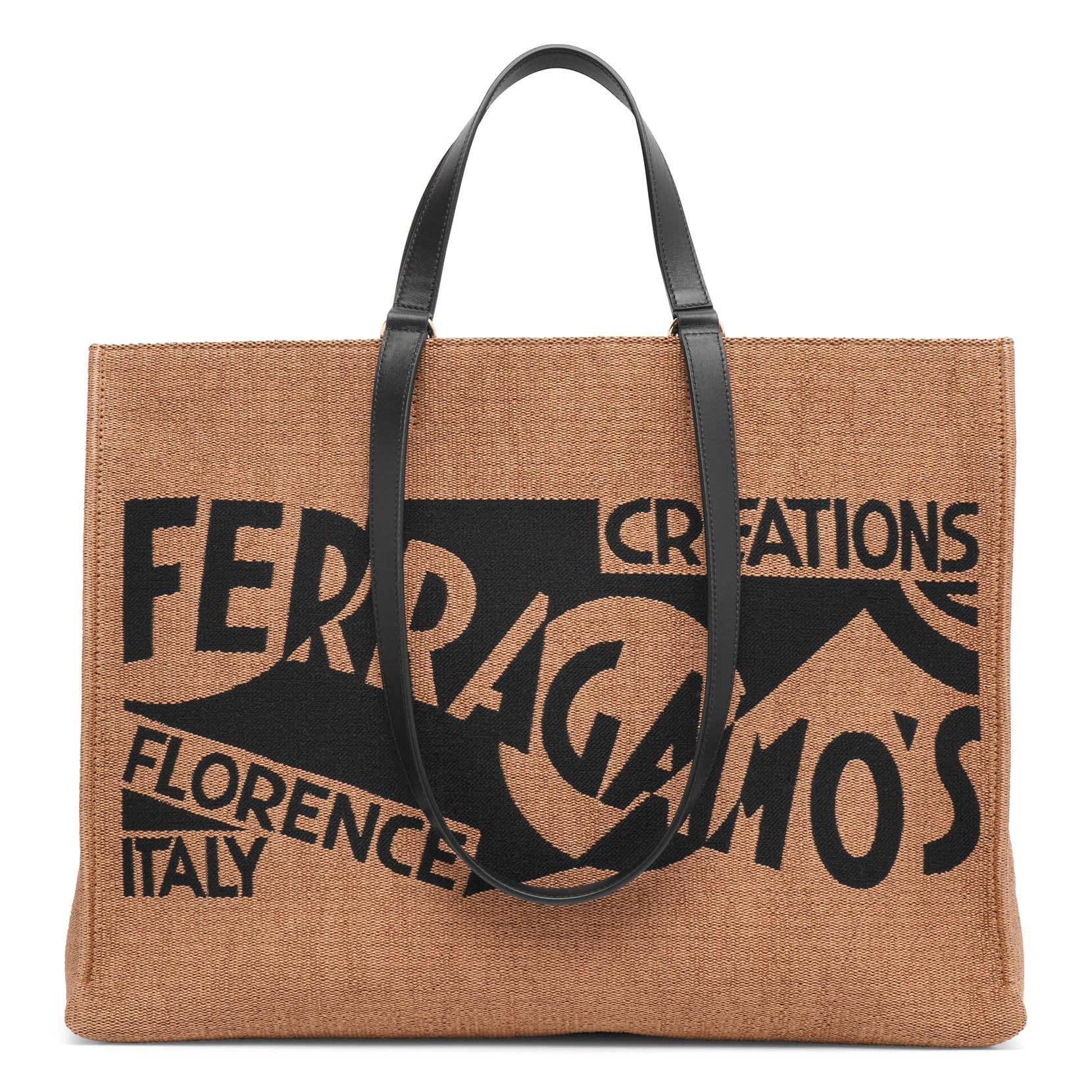 Shop Ferragamo Tt Large Monogram Raffia Bag