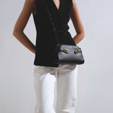 Hug black leather bag