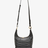 Quilted black hobo bag