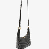 Quilted black hobo bag