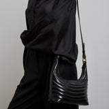 Quilted black hobo bag