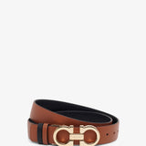 Reversible and adjustable black 25mm Gancini belt