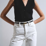 Sized Gancini black 16mm belt