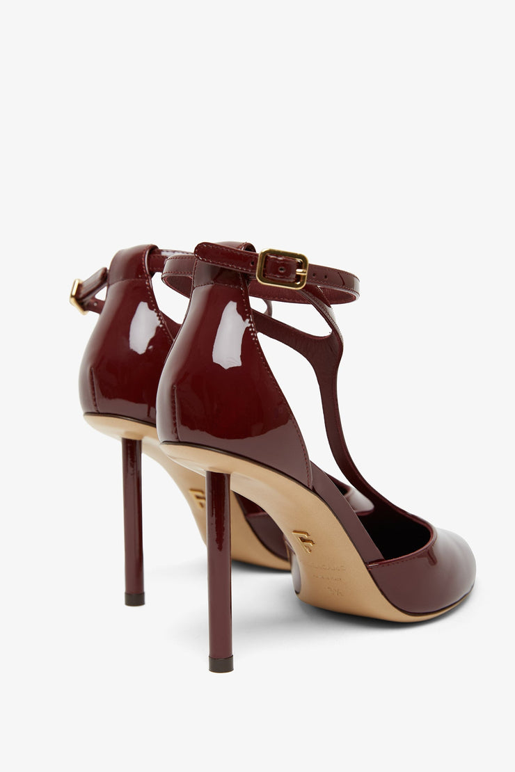 Lysandra 95 dark red patent pumps