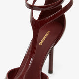 Lysandra 95 dark red patent pumps